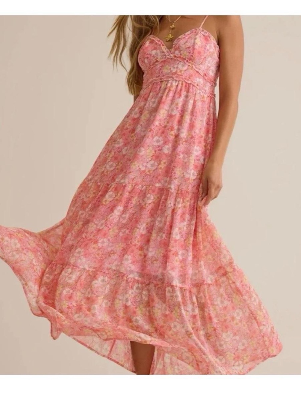 Altar’d State Pink Floral Maxi Dress